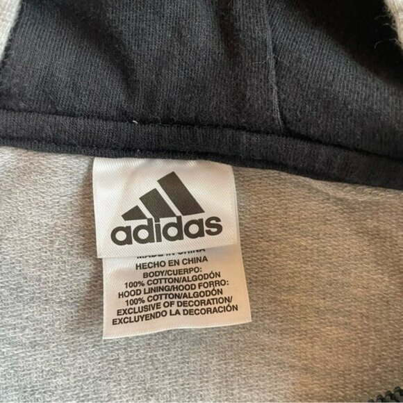 Adidas Baby Grey Zipper Hooded Sweatshirt 9m Sporty Athletic - Picture 3 of 5